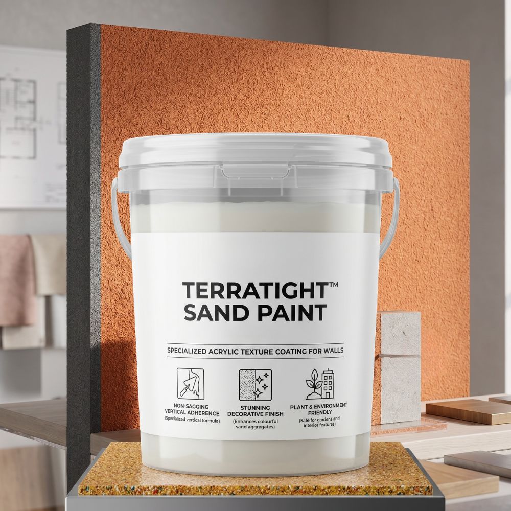 Wall finished with TerraTight sand texture paint