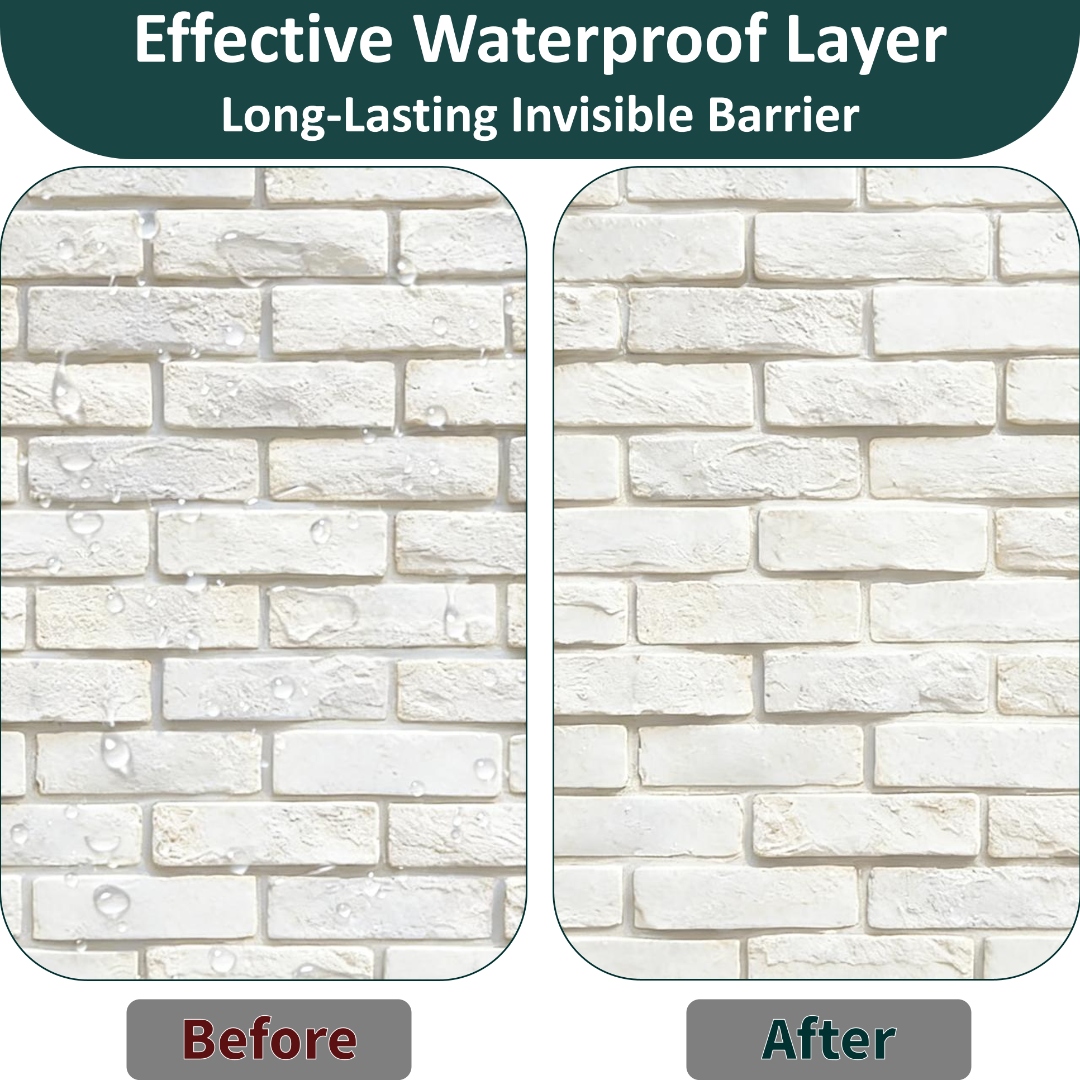 Before and after waterproof comparison